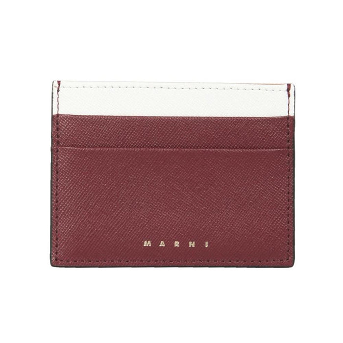 Marni Saffiano Logo Two-Tone Card Holder Multi Color