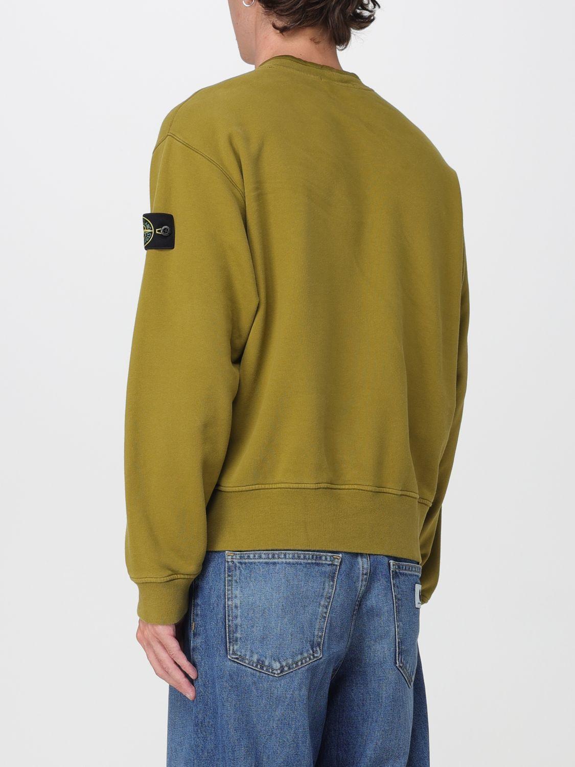 STONE ISLAND Green Cotton Crewneck Sweatshirt for Men