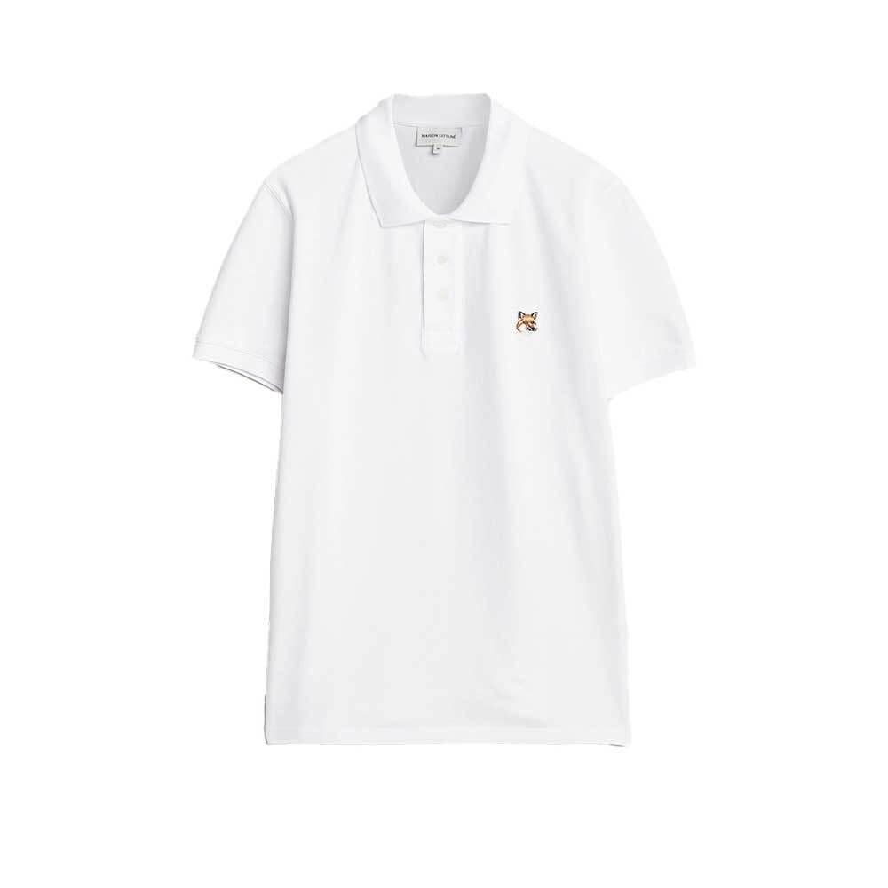 Maison Kitsune Fox Patch Regular Polo T-Shirt White