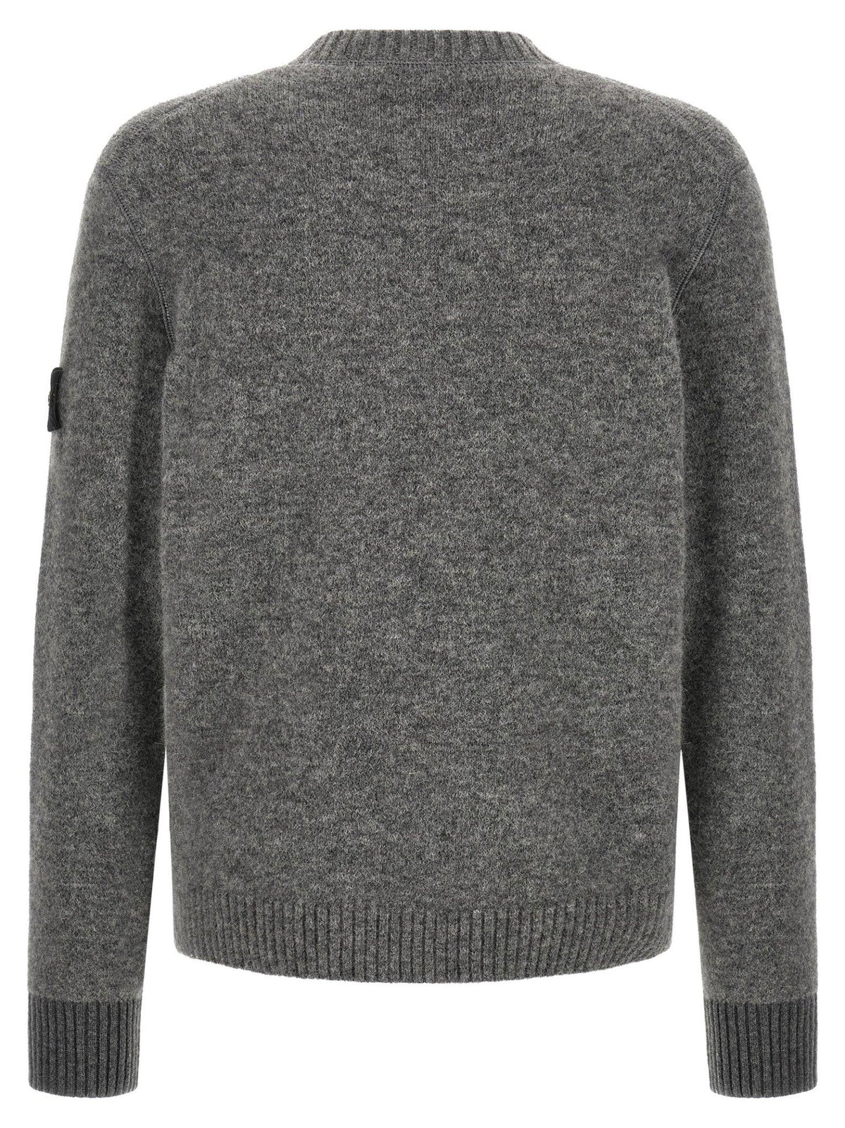 STONE ISLAND Navy Wool Round Neck Knit Sweater for Men