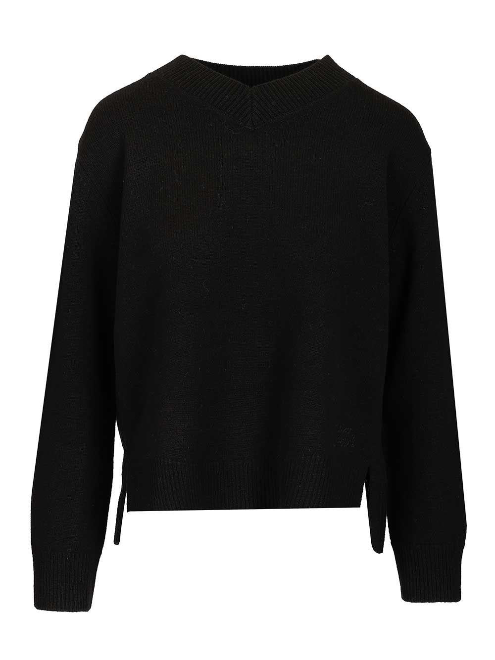 Maison Kitsune Wool Turtleneck Sweater Black Women’s Knitwear