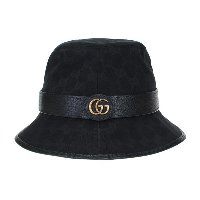 GUCCI GG Double G Logo Bucket Hat Black