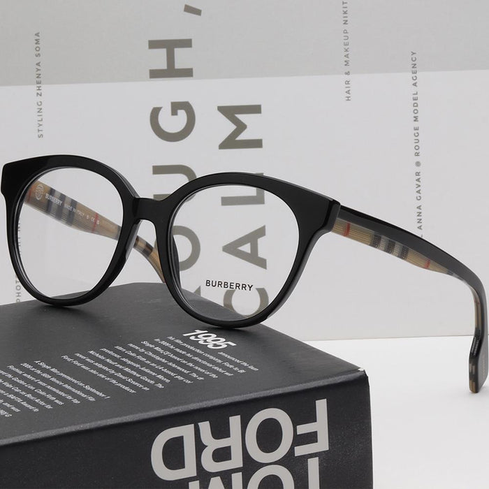 BURBERRY Black Round Acetate Eyeglass Frames Unisex BE2356 3942 JACQUELINE