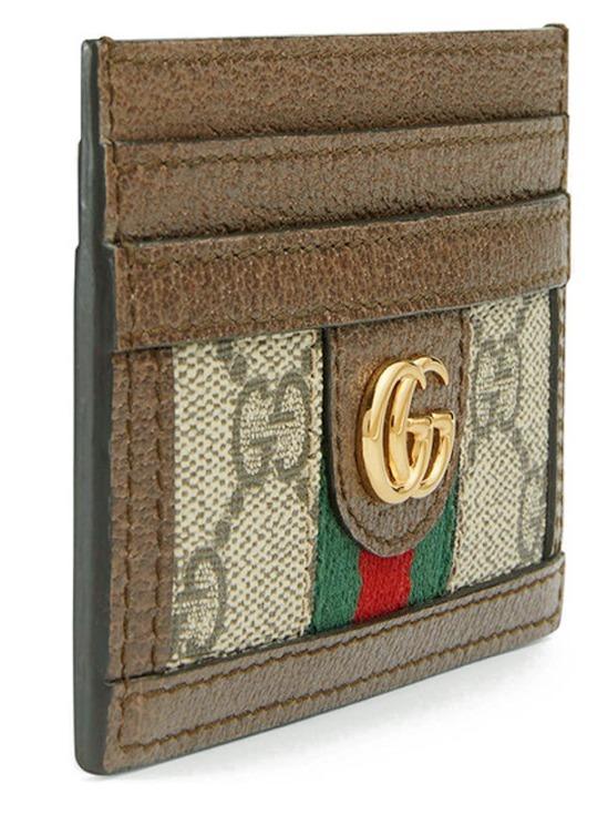 GUCCI Ophidia GG Card Holder Beige Ebony Unisex 523159 96IWG 8745
