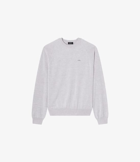 A.P.C. Men's Knitwear Top Black Sweater H23480 PLB GREY DOM
