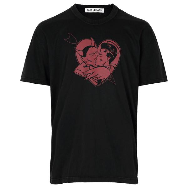 OUR LEGACY Black Love Story Print Loose T-Shirt M2266LL