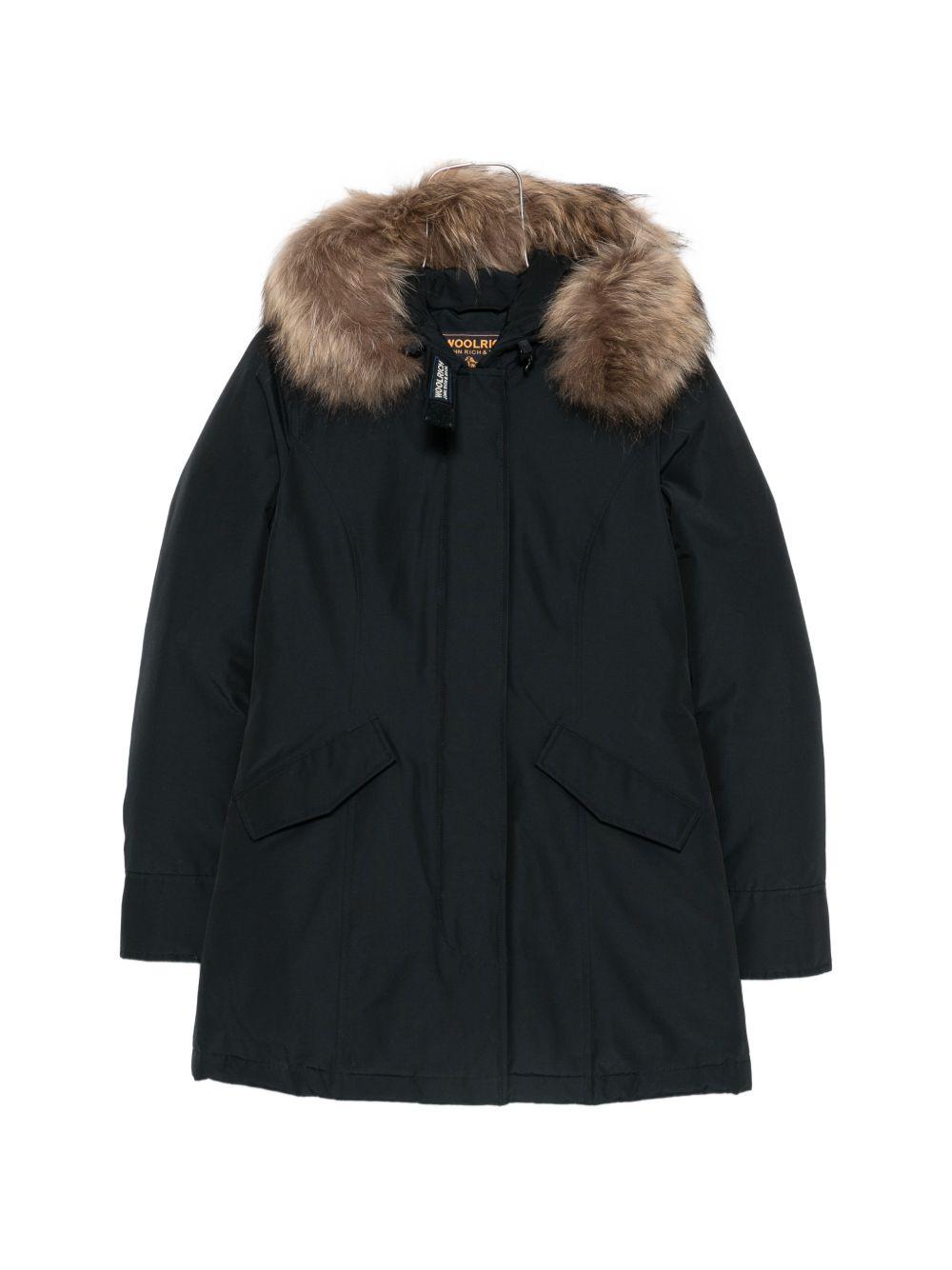 Woolrich Casual Down Puffer Jacket Women’s Dark Knit Trim