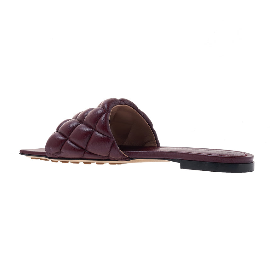 Bottega Veneta Padded Flat Leather Sandals Brown Women’s Slides