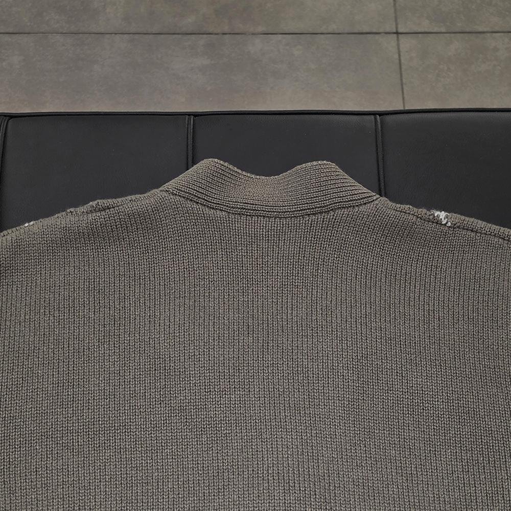 HERMES Mens Joa et Azur Button Cardigan Taupe Brown