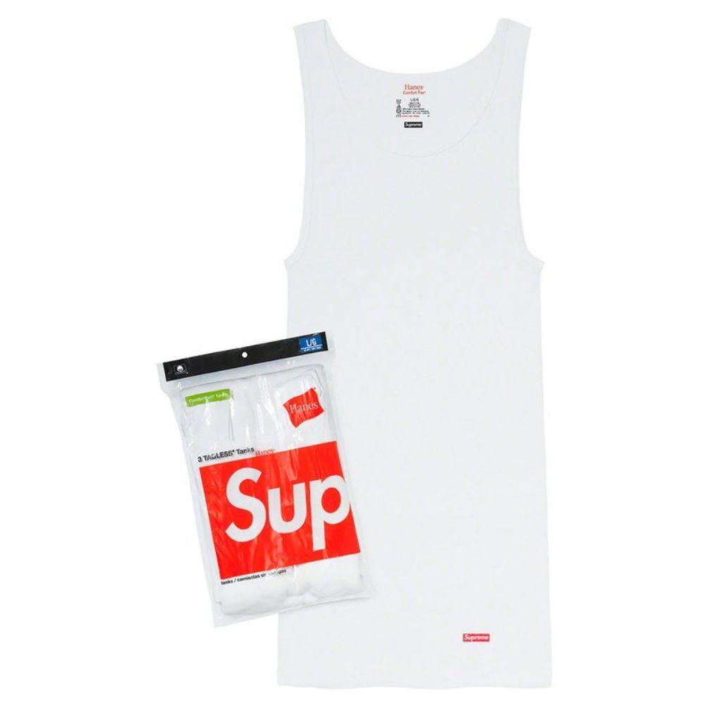 Supreme Tagless Cotton Tank Top 3-Pack White Black Unisex