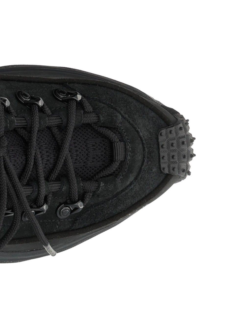 Moncler Black Leather Low-Top Sneakers for Men