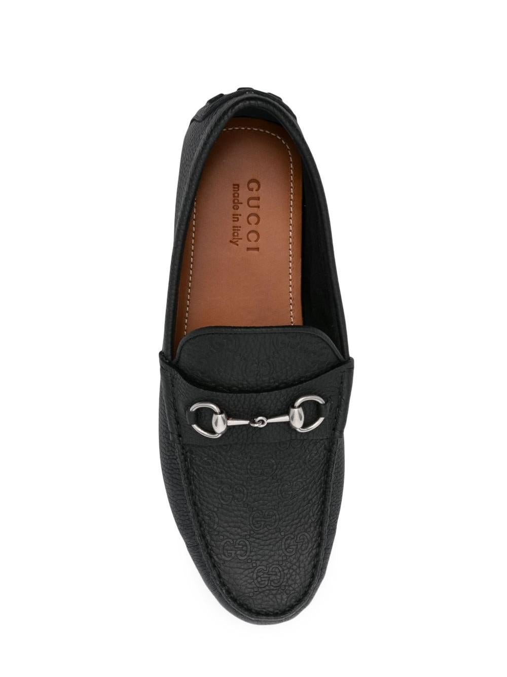 GUCCI Leather Loafers Black Men's Dress Shoes