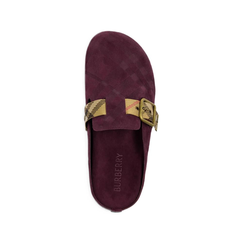 BURBERRY Leather Urchin Mules Slippers Women’s Sandals Black