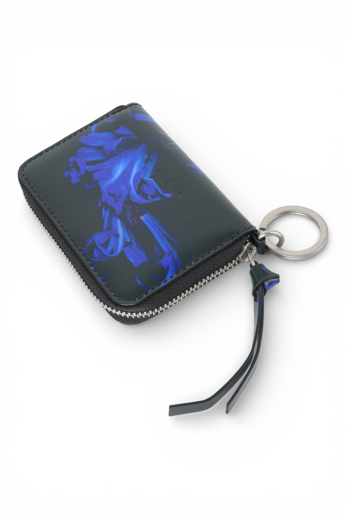 Dries Van Noten Blue Zipped Leather Card Case