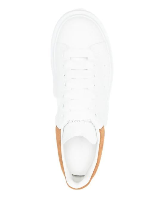 Alexander Mcqueen White Tan Leather Low-Top Sneakers 553680 WIAJW 9900
