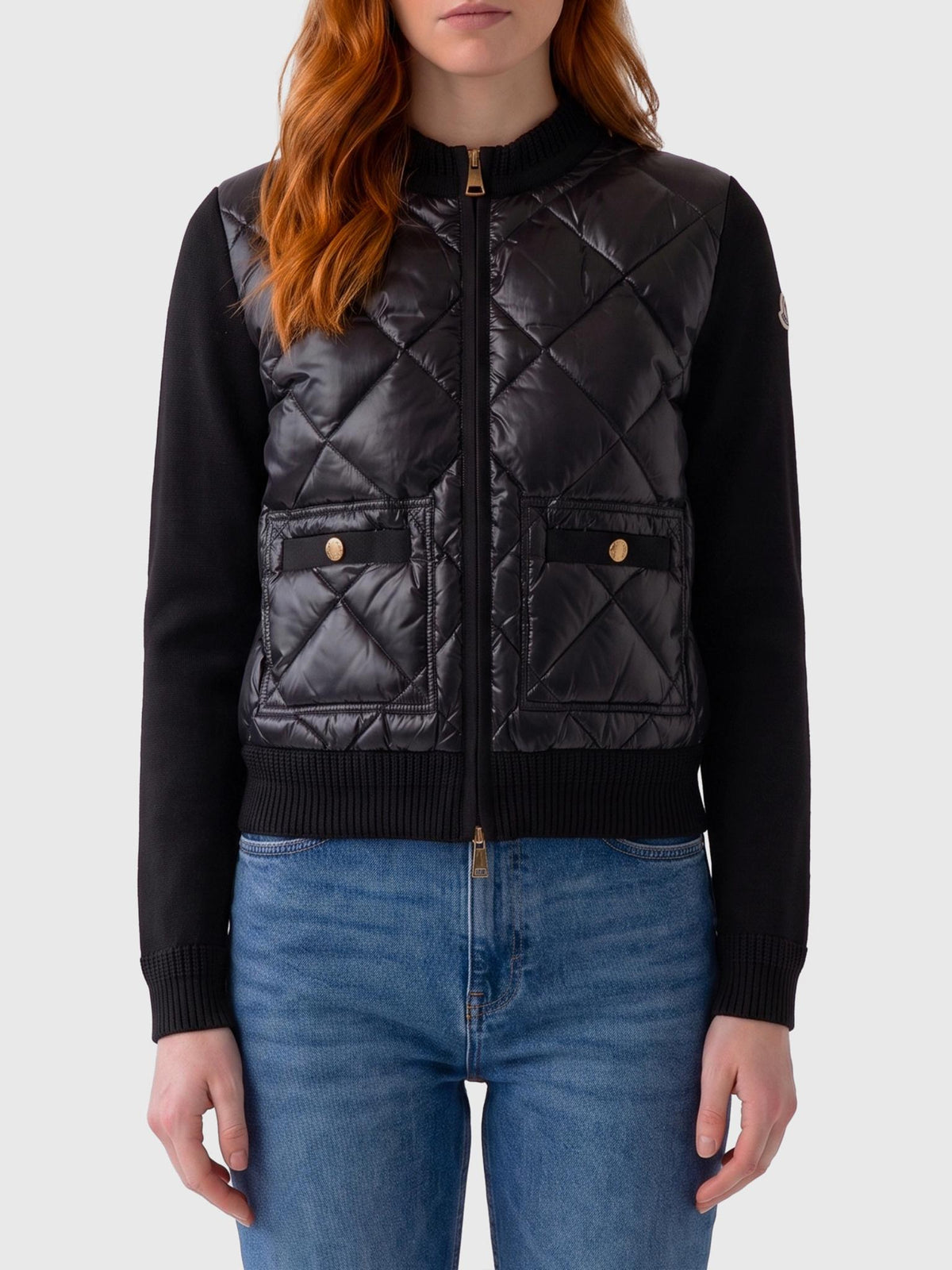 Moncler Black Knit Bomber Jacket Women’s