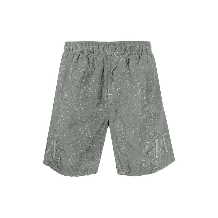 STONE ISLAND Grey Nylon Logo Embroidered Swim Shorts
