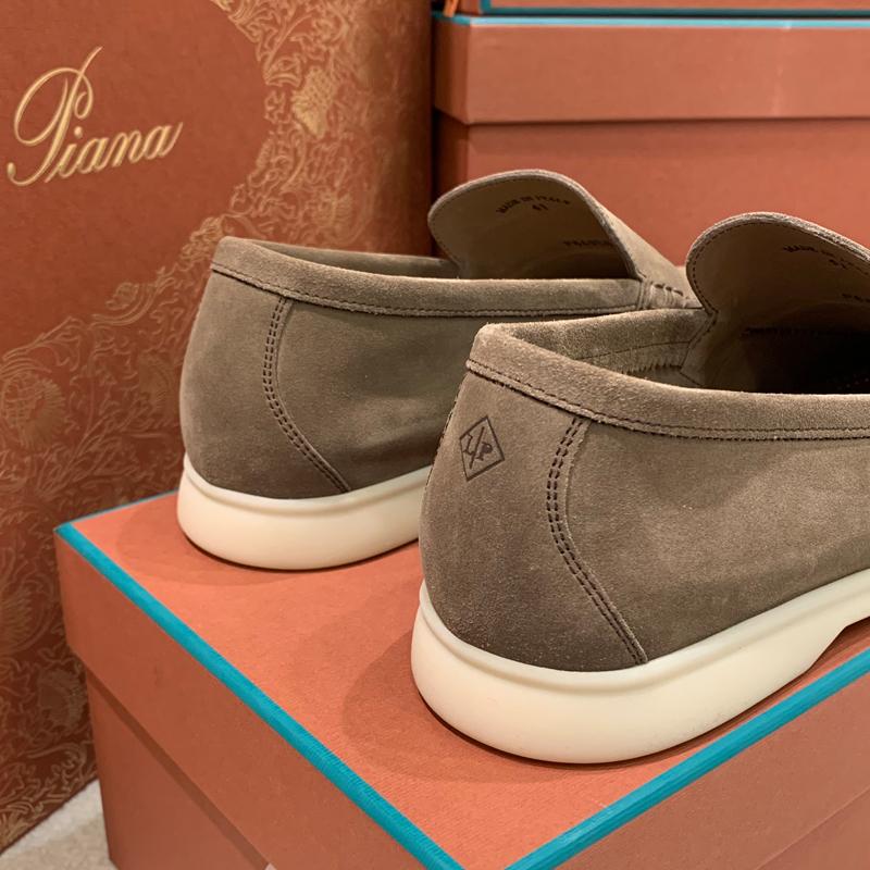 Loro Piana Men’s Suede Moccasin Loafers Brown Classic