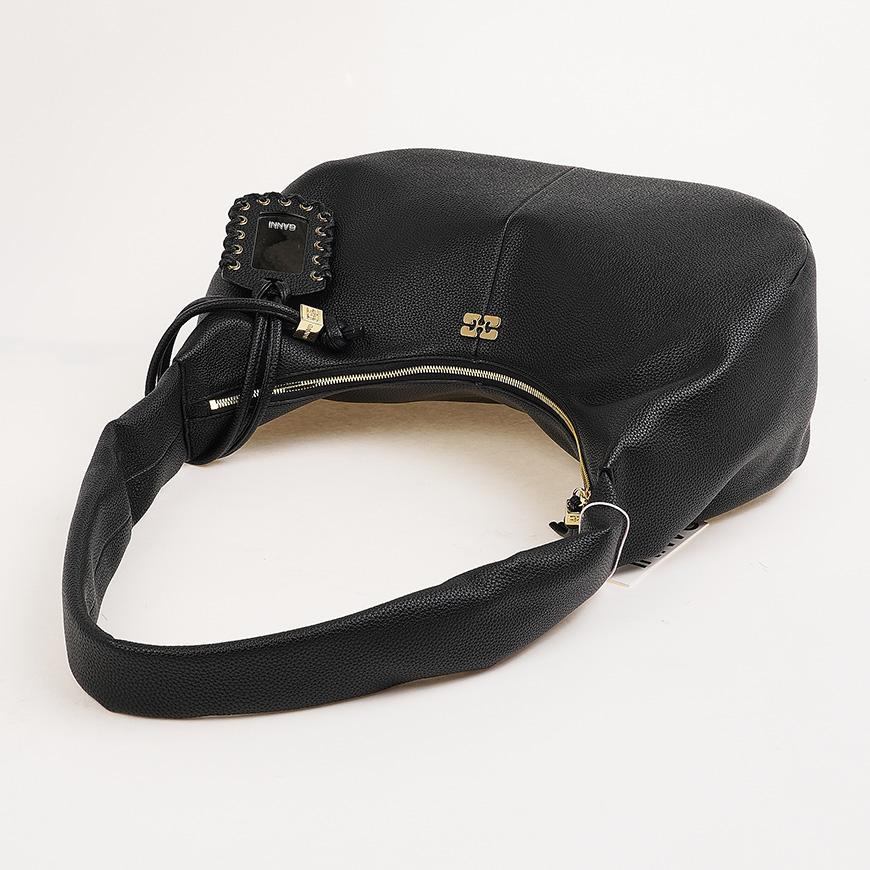 GANNI Women's Grained Leather Medium Hobo Bag A6981 099