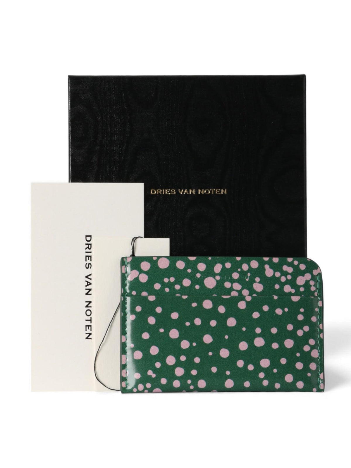 Dries Van Noten Printed Leather Card Case Wallet Forest 242 012108 558 610