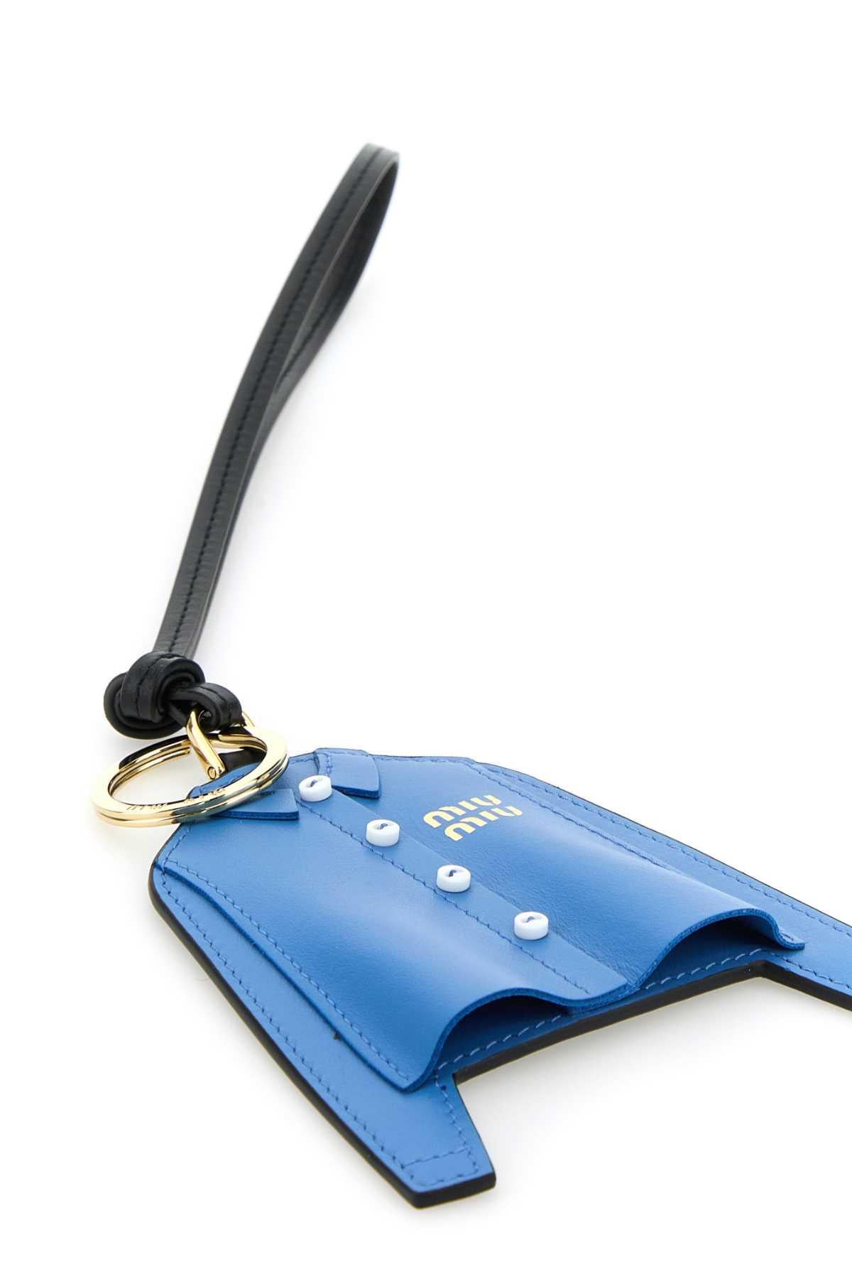 Miu Miu Leather Keyring Brown Keychain Accessory