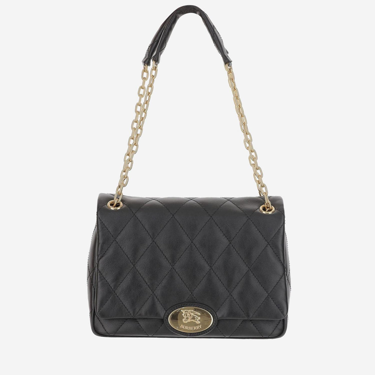 BURBERRY Black Leather Shoulder Bag