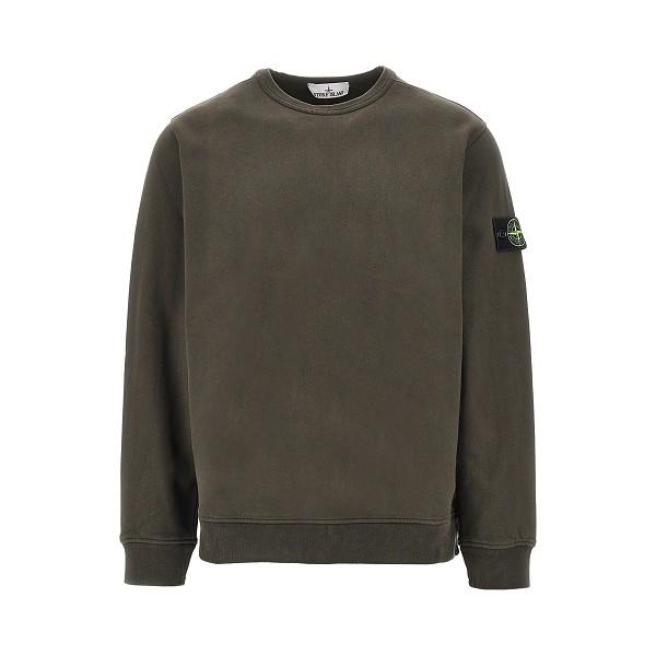 STONE ISLAND Cotton Logo Sweatshirt Black Men’s Pullover