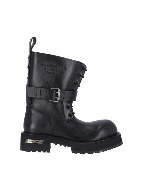 BALENCIAGA Black Leather Boots