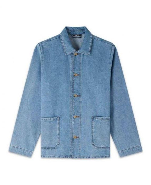 A.P.C. Kerlouan Denim Shirt Jacket Men’s Long Sleeve Shirt COGYH H03205 IAB