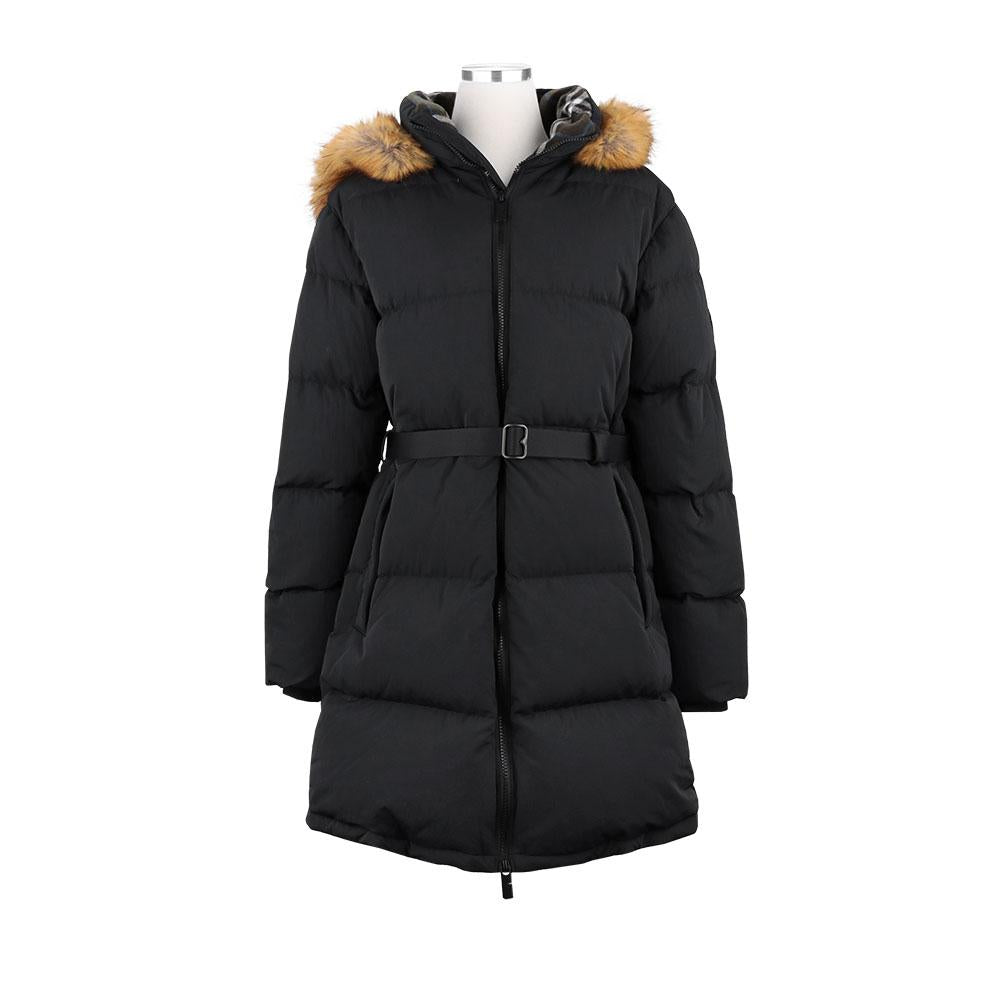 BURBERRY Black Nylon Faux Fur Puffer Jacket Coat 8097891