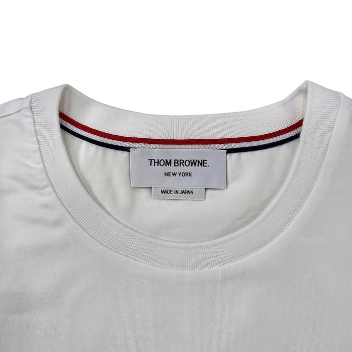 THOM BROWNE Side Slit Relaxed Fit Short Sleeve T-Shirt White