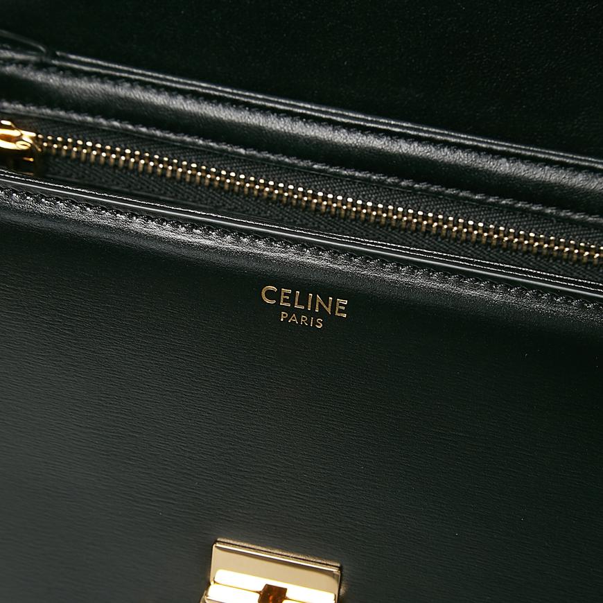 CELINE Teen Triomphe Crossbody Bag Black Leather