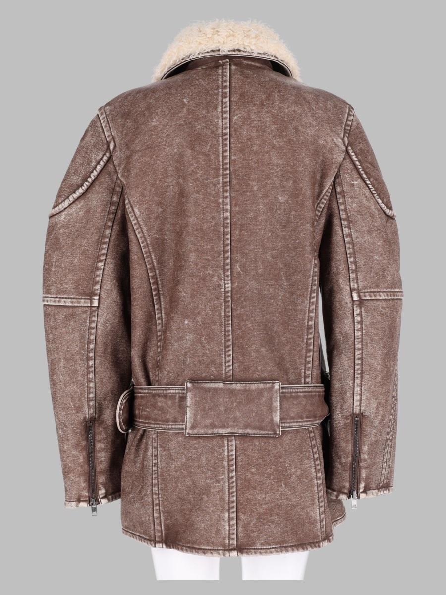 DIESEL Black Shearling Leather Jacket