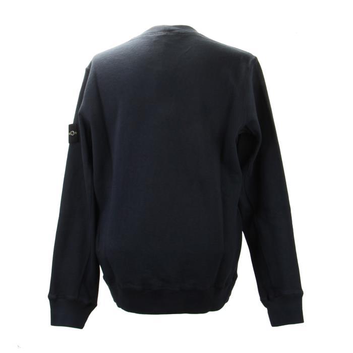 STONE ISLAND Slub Effect Crewneck Sweatshirt Black Men
