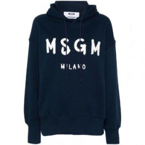 MSGM Brushed Logo Hoodie Sweatshirt for Women 3641MDM515 247000 89