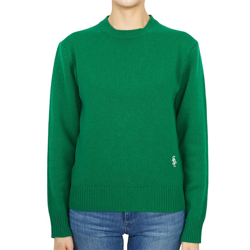 SPORTY&RICH Verde Wool Crewneck Sweater for Women