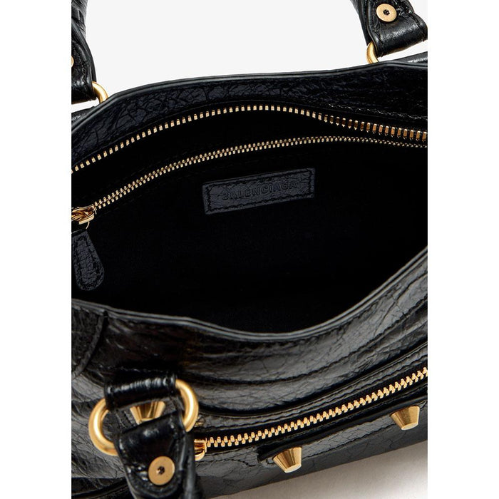 BALENCIAGA Le Cagole Mini Leather Tote Bag Black