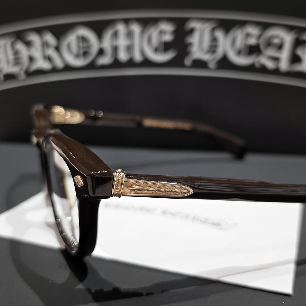 Chrome Hearts Cheopcheop Brown Gold-Rim Eyeglasses