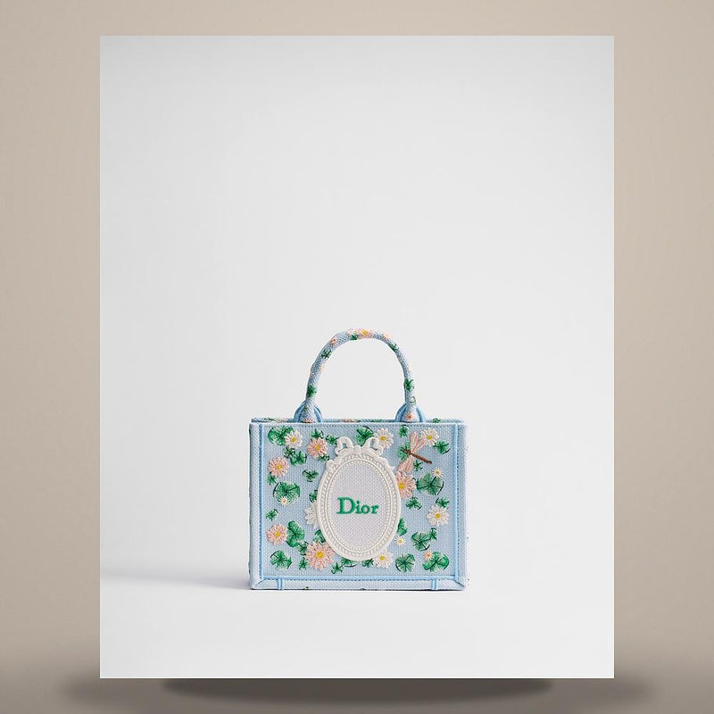 DIOR Multicolor Embroidered Waterlily Book Tote Strap Mini Crossb S5584OEMJ M20E