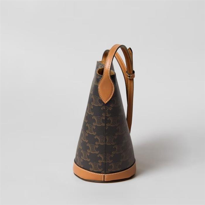 CELINE Mini Bucket Triomphe Canvas Shoulder Bag