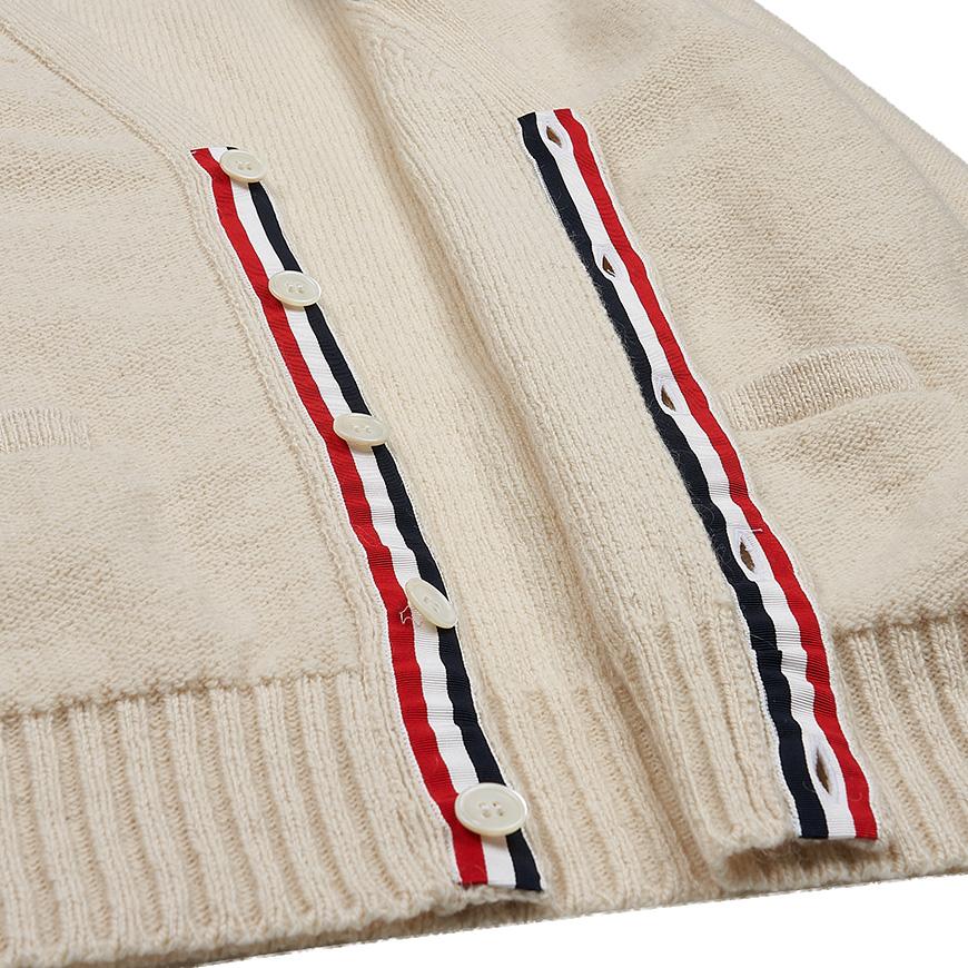 THOM BROWNE 4-Bar Stripe Wool Mohair Men's Cardigan MKC455A Y1032 100