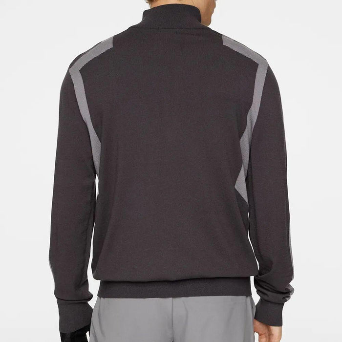 J LINDEBERG Men’s Golf Knit Zip-Up Sweater Gray Mock Neck