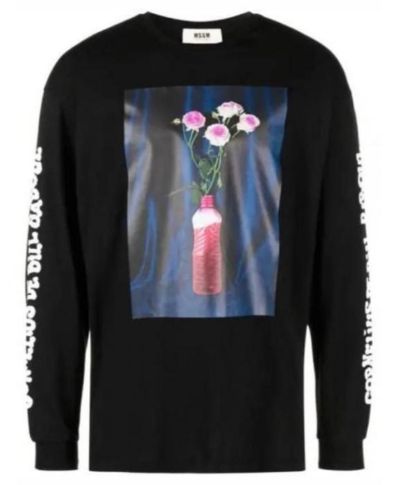 MSGM Fantastic Green Long Sleeve T-Shirt 3546 MM01 237580