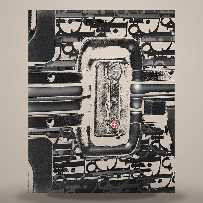 DIOR Black Dior Oblique Aluminum Carry-On Suitcase