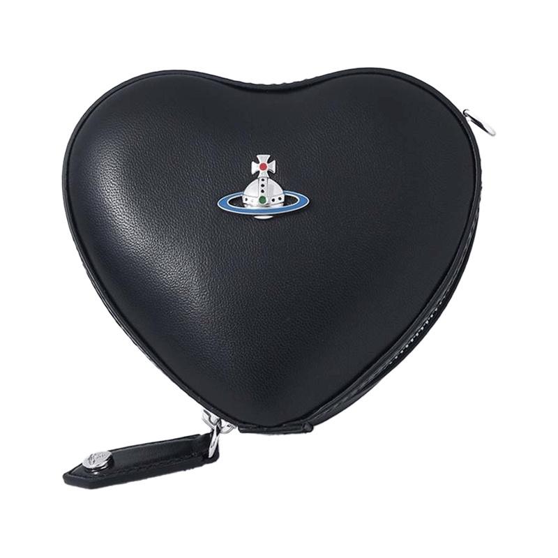 Vivienne Westwood Heart Mini Crossbody Bag Black Leather