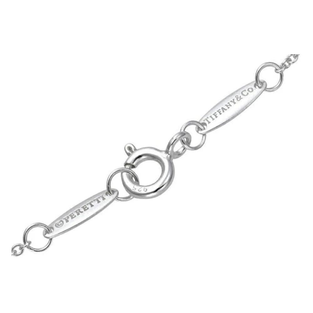 Tiffany & Co 925 Silver Open Heart Pink Sapphire 16mm Necklace 92 5