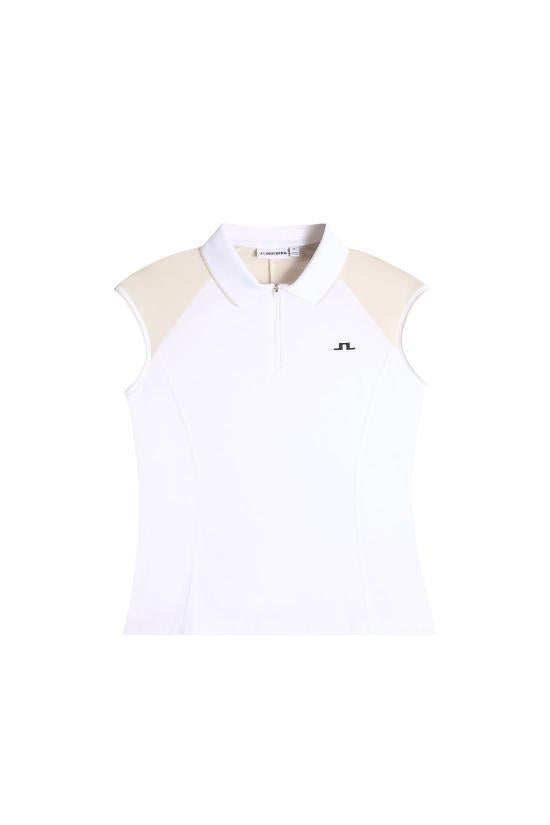 J LINDEBERG Short Sleeve T-Shirt Women’s White Cotton Cr GWJT148030000 WHITE DOM