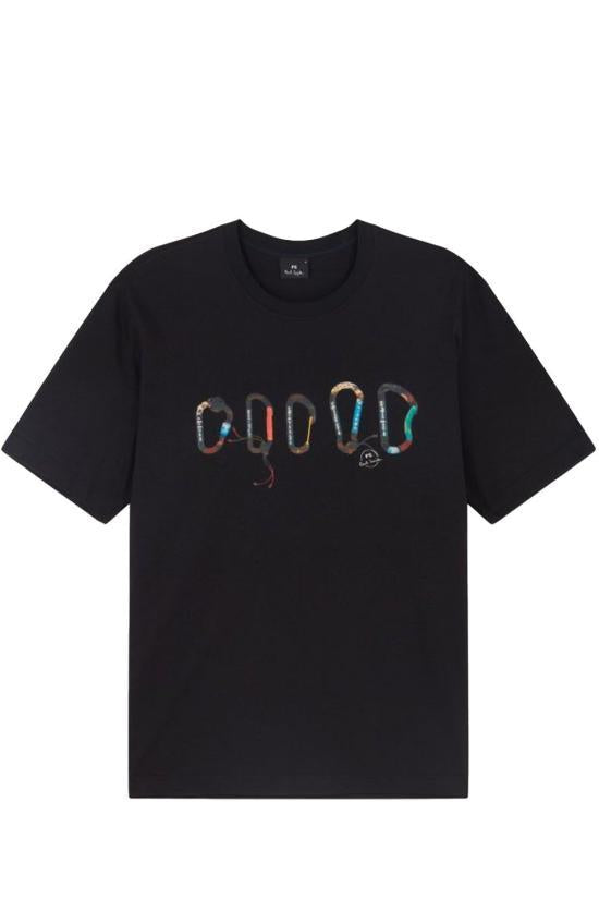 Paul Smith Zebra Patch Short Sleeve T-Shirt M2R 011R VP5617 79 BLACK DOM