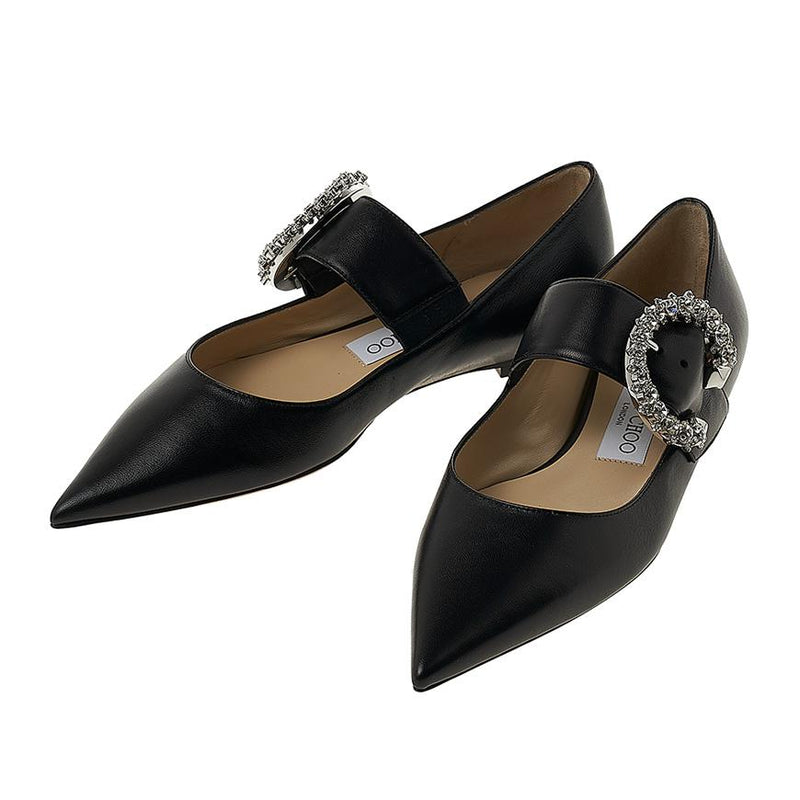 Jimmy Choo Black Crystal Melva Ballerina Flats