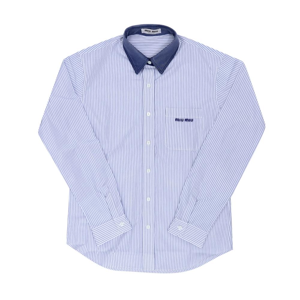 Miu Miu Women’s Stripe Poplin Shirt MK2053 189F F022X